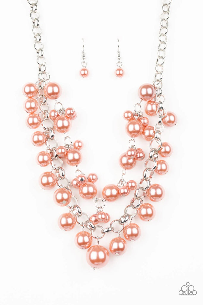 BALLROOM Service - Orange Pearls Necklace-Paparazzi - The Sassy Sparkle