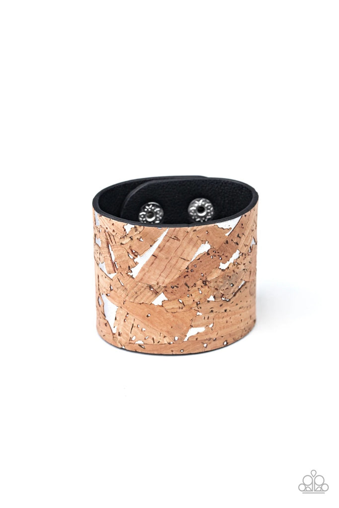 Cork Congo - Silver Urban Cork Bracelet-Paparazzi - The Sassy Sparkle