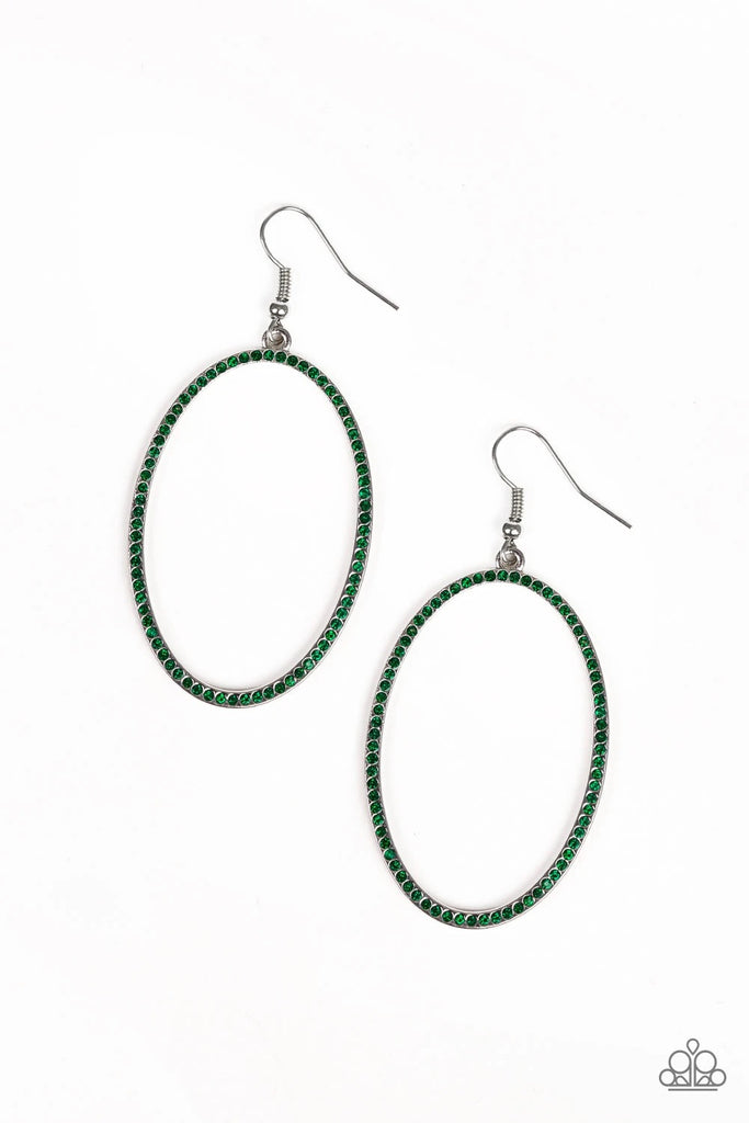 Dazzle On Demand - Green Earring-Paparazzi - The Sassy Sparkle