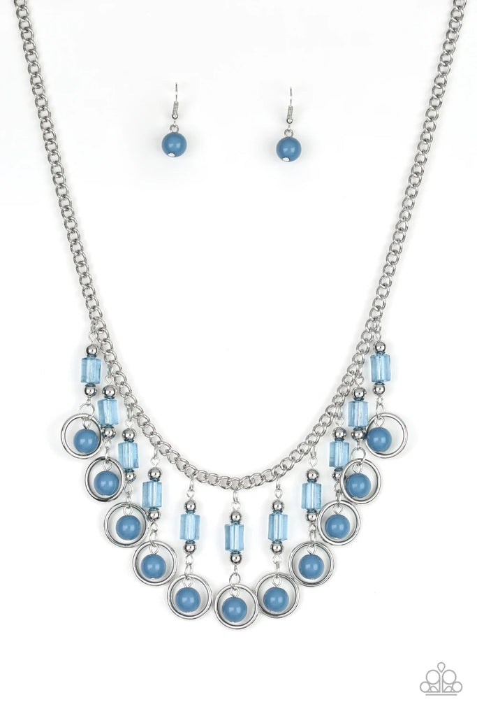 Cool Cascade - Blue Necklace-Paparazzi - The Sassy Sparkle