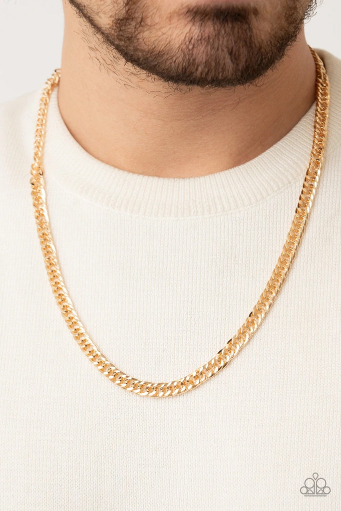 Featuring diamond-cut textures on one side and a smooth finish on the other, a glistening gold curb chain drapes below the collar for a reversible versatile look. Features an adjustable clasp closure.  Sold as one individual necklace.