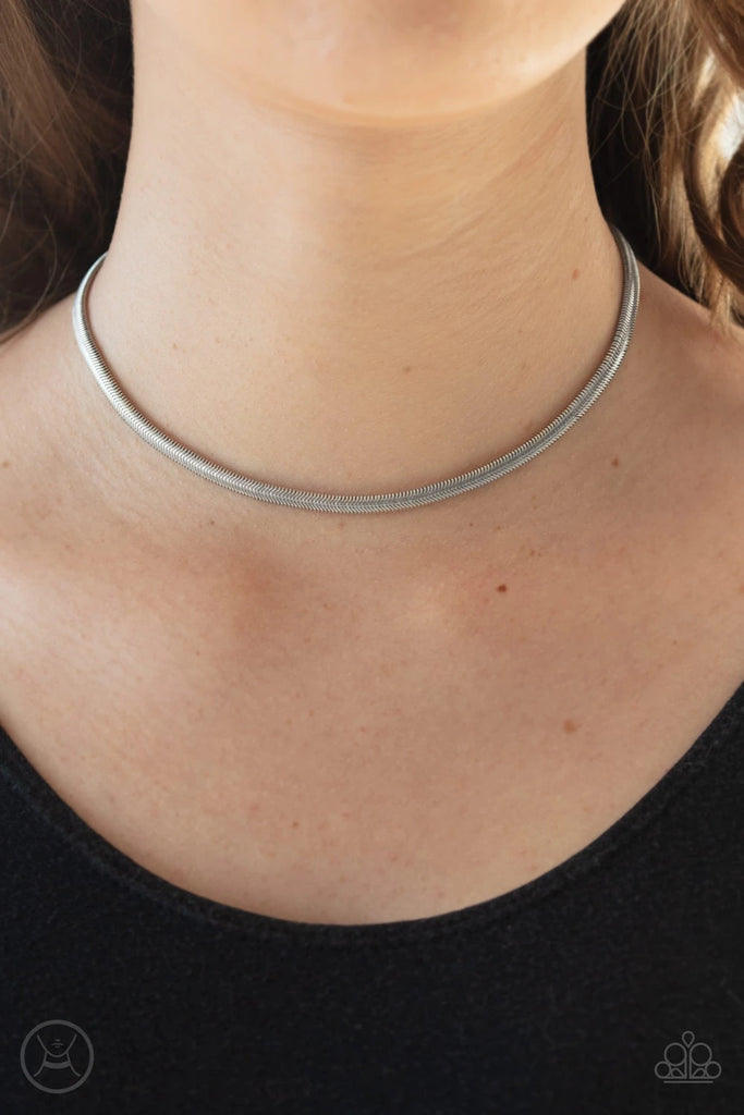 Flat Out Fierce - Silver Choker Necklace -Paparazzi