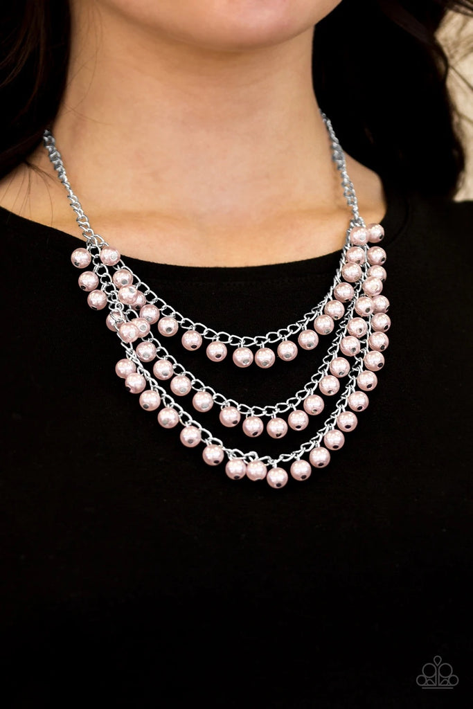 Chicly Classic - Pink Pearls Necklace-Paparazzi