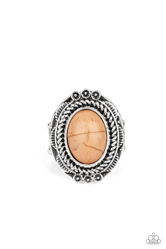 Tumblin’ Tumbleweeds - Brown Stone Ring-Paparazzi