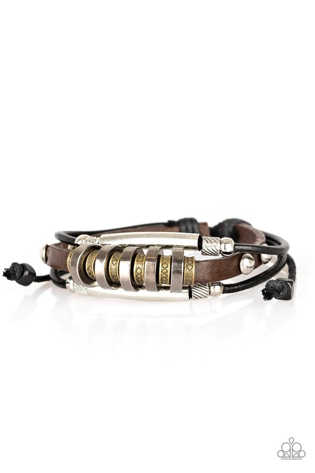 Urban Backpacker - Black Urban Bracelet-Paparazzi - The Sassy Sparkle