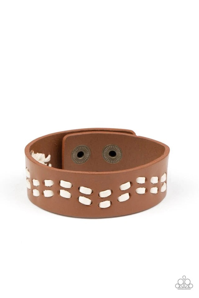 Leather Is My Favorite Color - Brown Urban Bracelet-Paparazzi