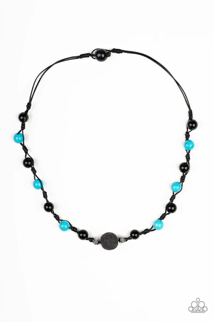 Desert Guide - Blue Urban Stone/Lava Bead Necklace-Paparazzi - The Sassy Sparkle