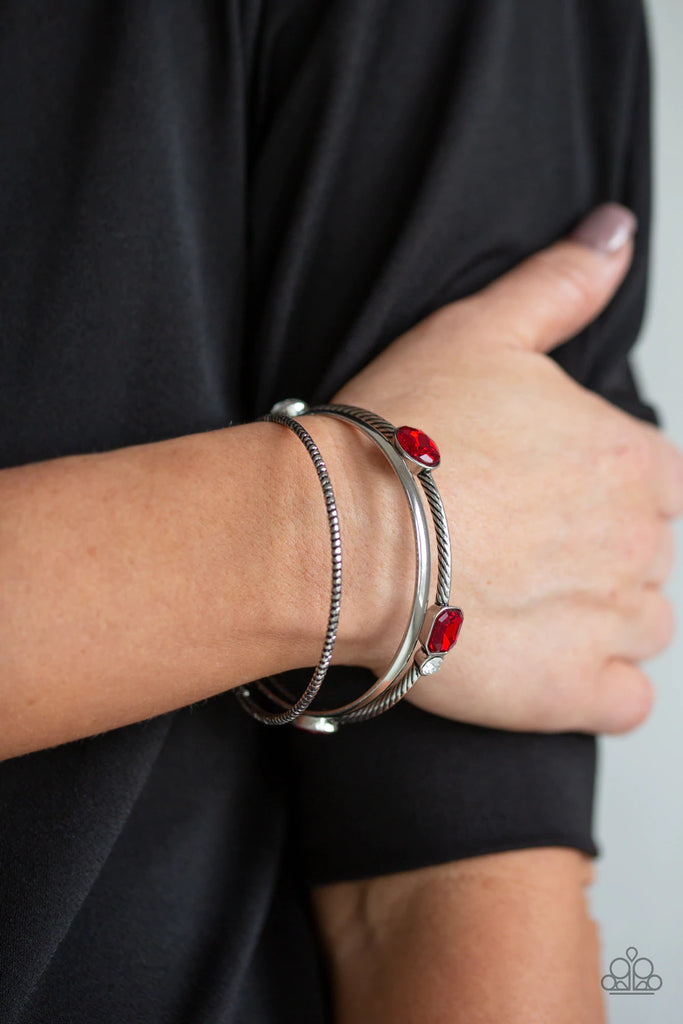 City Slicker Sleek - Red Bracelet-Paparazzi - The Sassy Sparkle