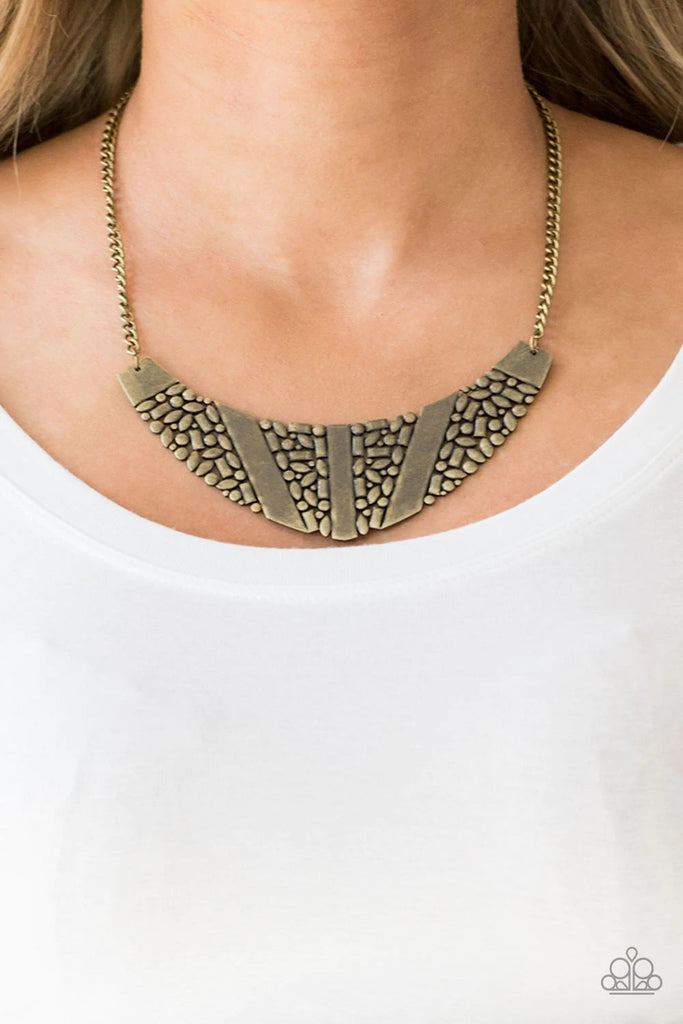 Terra Trailbreaker - Brass Necklace-Paparazzi