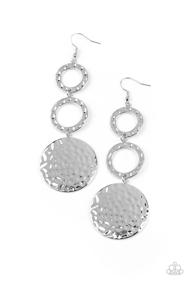 Blooming Baubles - Silver Earring-Paparazzi - The Sassy Sparkle