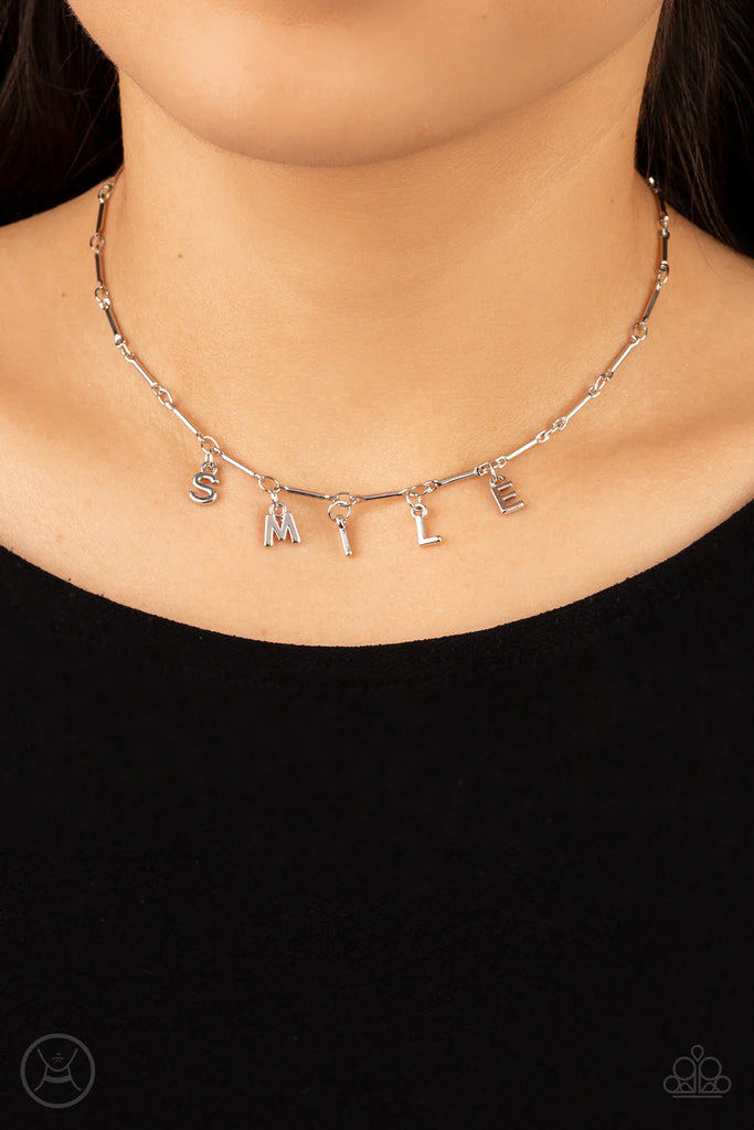 Say My Name - Silver Choker Necklace-Paparazzi - The Sassy Sparkle