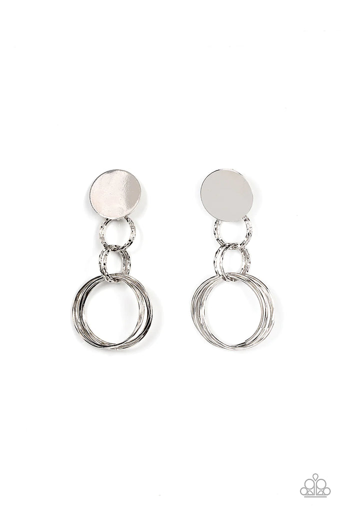 Industrialized Fashion - Silver Post Earring-Paparazzi - The Sassy Sparkle