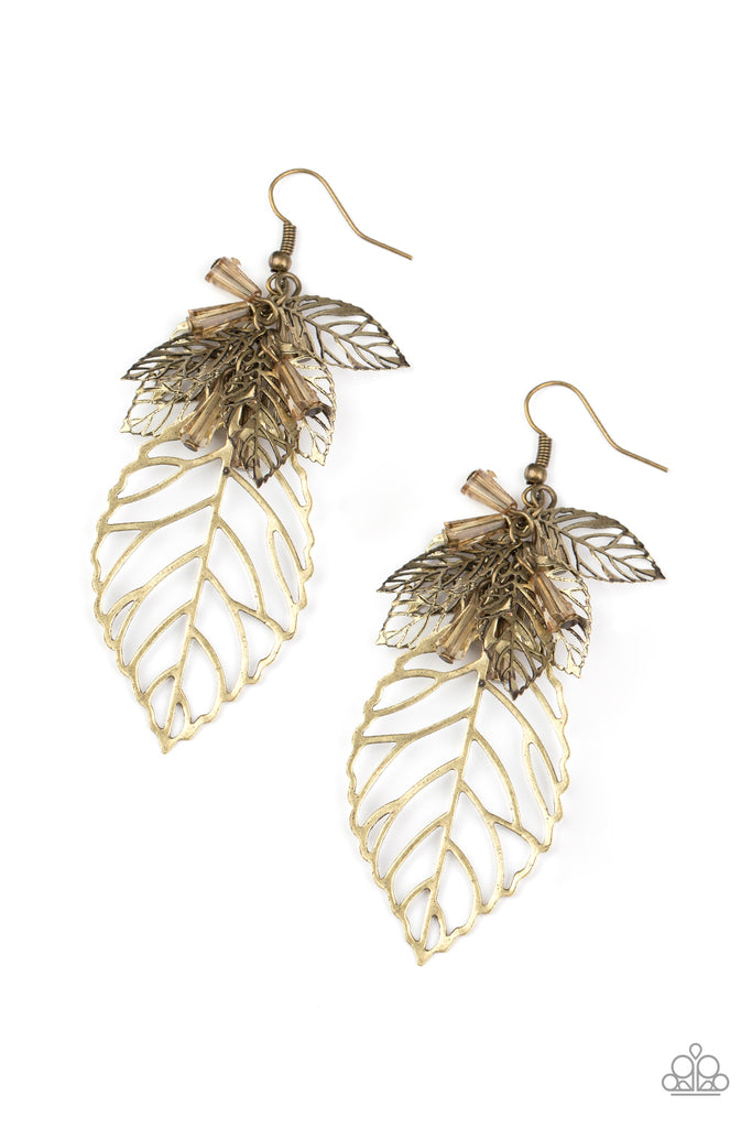 Instant RE-Leaf - Brass Earring-Paparazzi