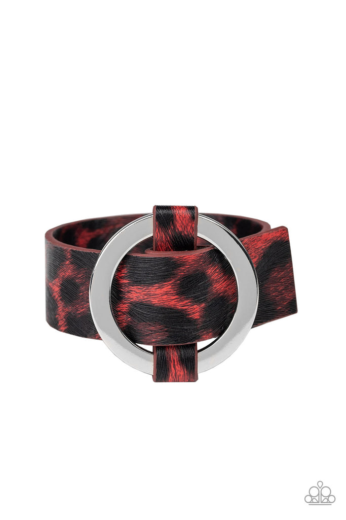 Jungle Cat Couture-red Paparazzi Urban Bracelet-Cheetah-Buckle - The Sassy Sparkle