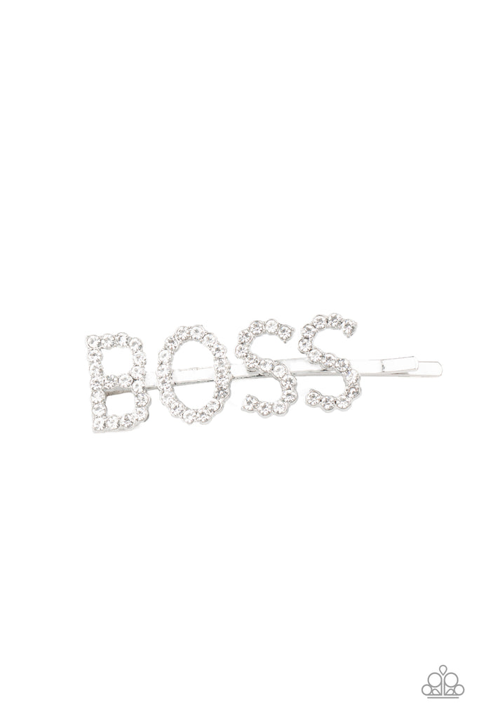 Paparazzi-Yas Boss-White bobby pin-Hair Accessory - The Sassy Sparkle